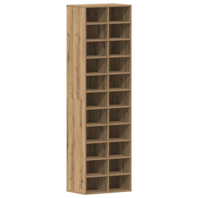 Berkfield Home Shoe Cabinet Artisan Oak 54x34x183 cm Engineered Wood in Brown - Size: 54 x 34 x 183 cm - image 1