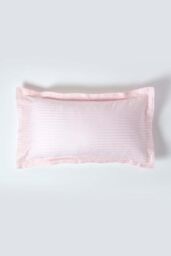 Homescapes Egyptian Cotton Ultrasoft King Size Oxford Pillowcase 330 TC in Pink - thumbnail 1