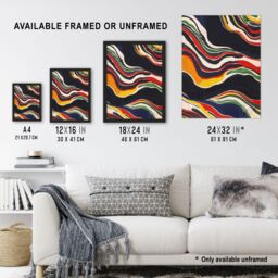 "Artery8 Abstract Colourful Geology Painting Modern Wall Art Print - Size: W18"" x H24""" - thumbnail 3