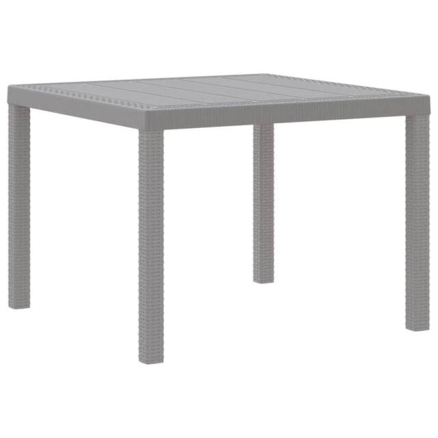Berkfield Home Garden Table Light Grey 100x100x73 cm Poly Rattan - Size: 100 x 100 x 73 cm - image 1
