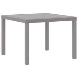 Berkfield Home Garden Table Light Grey 100x100x73 cm Poly Rattan - Size: 100 x 100 x 73 cm - thumbnail 6