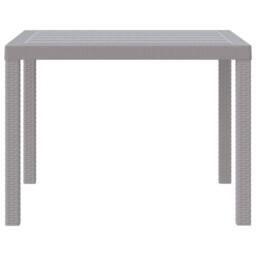 Berkfield Home Garden Table Light Grey 100x100x73 cm Poly Rattan - Size: 100 x 100 x 73 cm - thumbnail 5