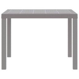Berkfield Home Garden Table Light Grey 100x100x73 cm Poly Rattan - Size: 100 x 100 x 73 cm - thumbnail 4