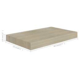 Berkfield Home Durable Floating Wall Shelves 4 pcs Oak 40x23x3.8 cm MDF in Light Tan - thumbnail 8