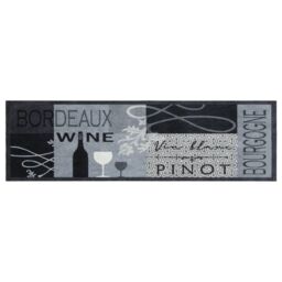 Berkfield Home Kitchen Rug Washable Wine Grey 45x150 cm Velvet - thumbnail 2