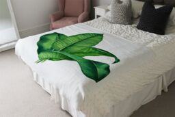 Benjamin Tate Design Bunched Leaves Blanket in Natural - Size: 120 cm x 150 cm - thumbnail 3