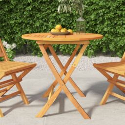 Berkfield Home Folding Garden Table 85x76 cm Solid Teak Wood in Brown