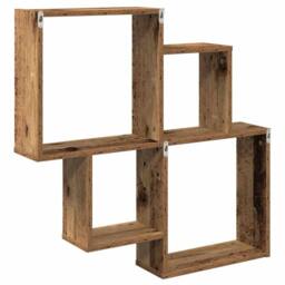Berkfield Home Wall Shelf Old Wood 80x15x78.5 cm Engineered Wood in Brown - thumbnail 6