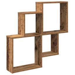 Berkfield Home Wall Shelf Old Wood 80x15x78.5 cm Engineered Wood in Brown - thumbnail 3