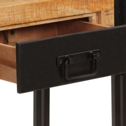 Berkfield Home Console Table 110x30x76 cm Solid Wood Mango in Black - Size: 110 x 30 x 76 cm - thumbnail 5