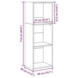 Berkfield Home Decorative Bookcase Concrete Grey 40x30x114 cm Engineered Wood - Size: 40 x 30 x 114 cm - thumbnail 9
