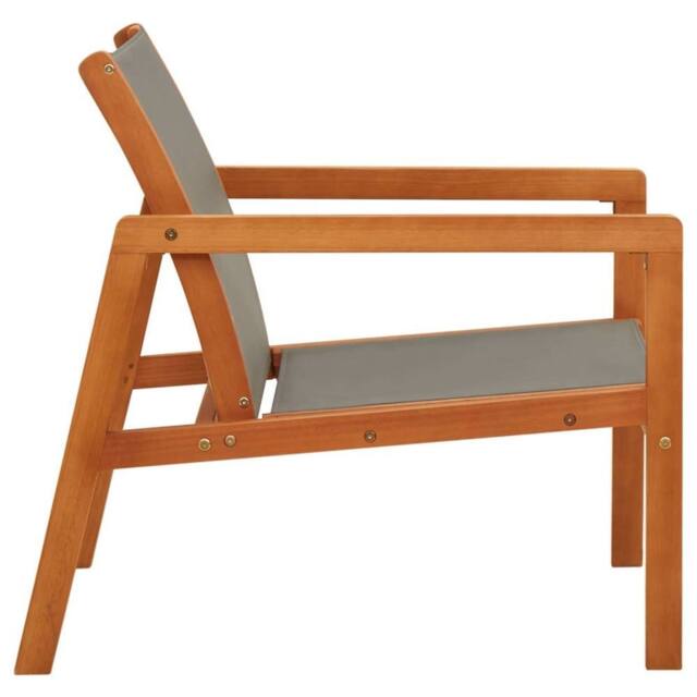Berkfield Home Durable Garden Lounge Chair Grey Solid Eucalyptus Wood & Textilene - image 1