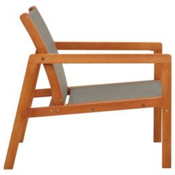 Berkfield Home Durable Garden Lounge Chair Grey Solid Eucalyptus Wood & Textilene