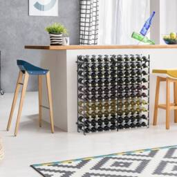 SPETLEK 100 Bottle Wine Rack 10 Tier Heavy Duty Metal Black Wall Anchored - thumbnail 8