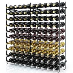 SPETLEK 100 Bottle Wine Rack 10 Tier Heavy Duty Metal Black Wall Anchored - thumbnail 6