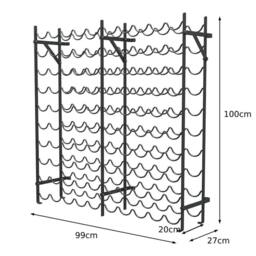 SPETLEK 100 Bottle Wine Rack 10 Tier Heavy Duty Metal Black Wall Anchored - thumbnail 2