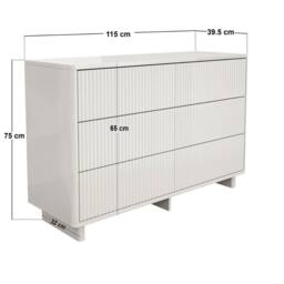 Solace+Co Velmor Ribbed Chest of 6 Drawers in White - thumbnail 6
