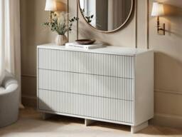 Solace+Co Velmor Ribbed Chest of 6 Drawers in White - thumbnail 2