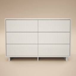 Solace+Co Velmor Ribbed Chest of 6 Drawers in White - thumbnail 4