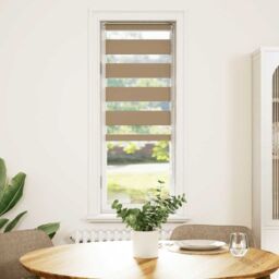 Berkfield Home Zebra Blind Sand Brown 45x100 cm Fabric Width 40.9 cm Polyester - thumbnail 2
