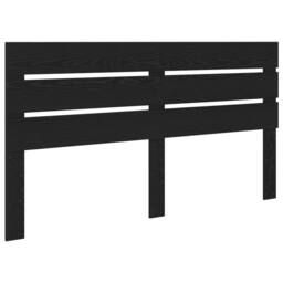 Berkfield Home Bed Frame with Headboard Black 200 x 200 cm Solid Pine Wood - thumbnail 6