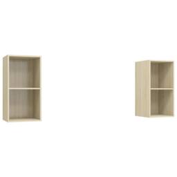 Berkfield Home Practical Wall-mounted TV Cabinets 2 pcs Sonoma Oak Engineered Wood in Light Tan - thumbnail 3