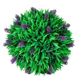 Berkfield Home Set of 2 Artificial Boxwood Ball with Lavender 30 cm in Green - thumbnail 2