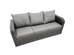Fimous Garden Rattan Furniture Set 9 Seater with 2 Big Stool 2 Small Stools in Dark Grey - thumbnail 5