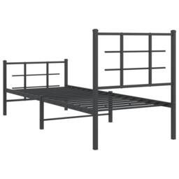 Berkfield Home Metal Bed Frame without Mattress with Footboard Black 75x190cm - Size: 75x190 cm - thumbnail 7