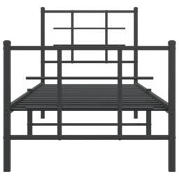 Berkfield Home Metal Bed Frame without Mattress with Footboard Black 75x190cm - Size: 75x190 cm - thumbnail 5
