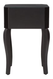 Orsina Sleek 1 Drawer Side Table, Black Mirrored Modern Side Table For Livingroom, Glass Finished Bedside Table - thumbnail 4