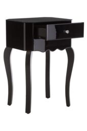 Orsina Sleek 1 Drawer Side Table, Black Mirrored Modern Side Table For Livingroom, Glass Finished Bedside Table - thumbnail 5