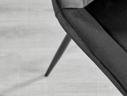 FurnitureboxUK Set of 2 Pesaro Luxury Velvet Dining Chairs With Diamond Stitched Back & Black Metal Legs - thumbnail 9