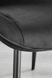 FurnitureboxUK Set of 2 Pesaro Luxury Velvet Dining Chairs With Diamond Stitched Back & Black Metal Legs - thumbnail 5