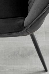 FurnitureboxUK Set of 2 Pesaro Luxury Velvet Dining Chairs With Diamond Stitched Back & Black Metal Legs - thumbnail 6