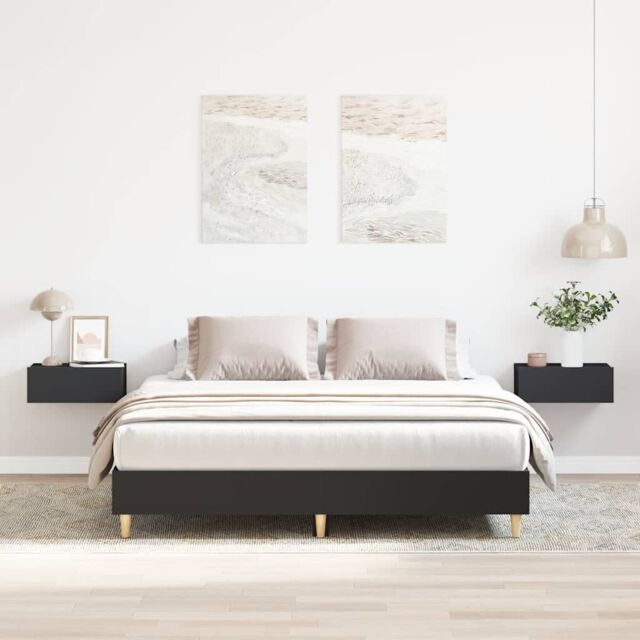 Berkfield Home Bed Frame No Mattress Black 150x200 cm King Size Engineered Wood - image 1