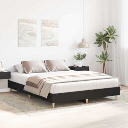 Berkfield Home Bed Frame No Mattress Black 150x200 cm King Size Engineered Wood - thumbnail 3