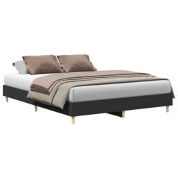 Berkfield Home Bed Frame No Mattress Black 150x200 cm King Size Engineered Wood - thumbnail 2