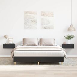 Berkfield Home Bed Frame No Mattress Black 150x200 cm King Size Engineered Wood - thumbnail 1