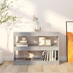 Berkfield Home Book Cabinet/Room Divider Concrete Grey 100x30x72 cm - Size: 100 x 30 x 72 cm - thumbnail 6