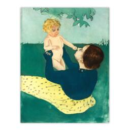Artery8 Mary Cassatt Framed Wall Art Print Under the Horse Chestnut Tree in Green - Size: A3 - thumbnail 3