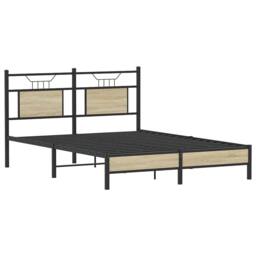 Berkfield Home Decorative Bed Frame without Mattress Sonoma Oak 140x190 cm Engin in Brown - thumbnail 5