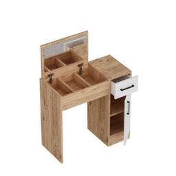 Destina Home Agnes Dressing Table with Mirror, Shelves & Drawer - 74.2 cm Wide in Light Beige - Size: 1 Pack - thumbnail 5