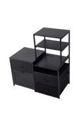 Living and Home Black Mini Fridge Stand with Wine Rack and Power Socket - thumbnail 5