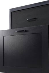Living and Home Black Mini Fridge Stand with Wine Rack and Power Socket - thumbnail 7