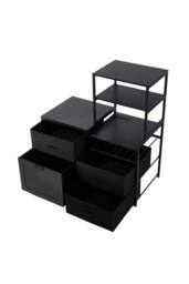 Living and Home Black Mini Fridge Stand with Wine Rack and Power Socket - thumbnail 6