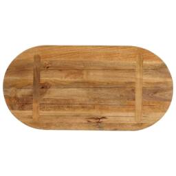 Berkfield Home Table Top 80x40x3.8 cm Oval Solid Wood Mango in Brown - thumbnail 5