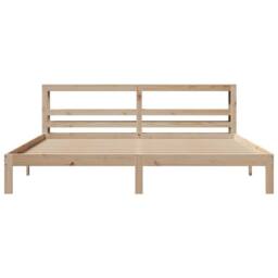 Berkfield Home Beautiful Bed Frame with Headboard without Mattress 200x200 cm in Natural - thumbnail 4