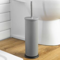 Harbour Housewares Round Toilet Brush & Holder - Cleaning Brush Set with Non Slip Base in Grey - thumbnail 4
