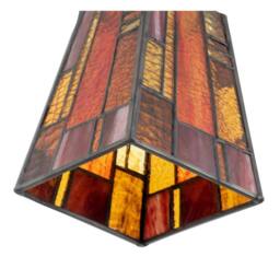 Happy Homewares Art Deco Tiffany Glass Pendant Shade with Orange & Amber Panels - thumbnail 6